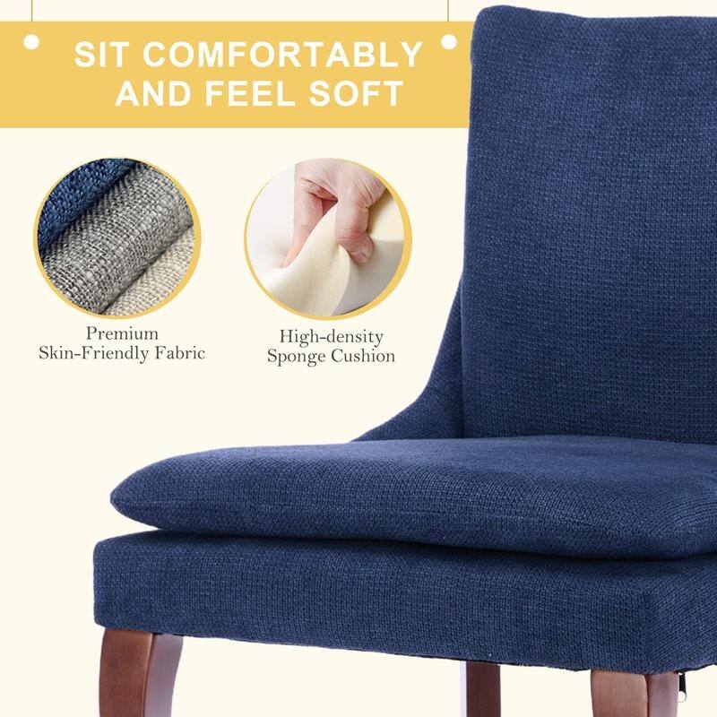 Modern Double-layer Cushioned Dining Chairs Set of 6