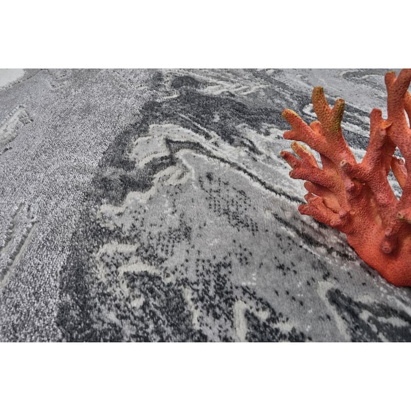 Inspire Collection Abstract Burst Area Rug