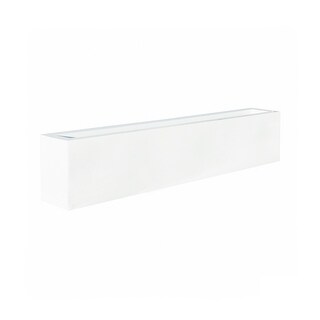 Pottery Pots 78.74 in L Rectangle Glossy White Fiberstone Indoor ...