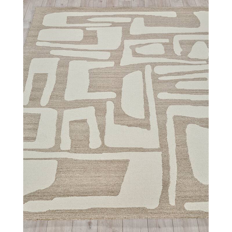 Exquisite Rugs Carmel Handmade Hand-tufted New Zealand Wool on Canvas Camel/Ivory Area Rug