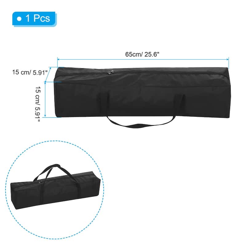 25" Camp Chair Replacement Bag Nylon Large Zippered Carrying Bag with Strap - Black - Black