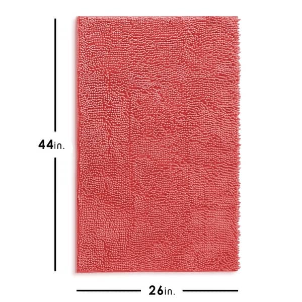 dimension image slide 14 of 34, Hearth & Harbor Non-Slip Super Plush Chenille Bathroom Rugs