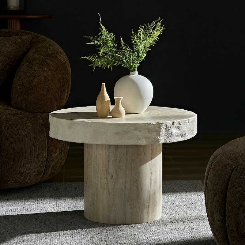 Faux MARS Textural Patterns Coffee Tables for Living Room, No Need Assembly