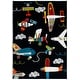 preview thumbnail 12 of 42, SAFAVIEH Carousel Kids Mindra Airplane Rug 4' x 6' - Black/Ivory