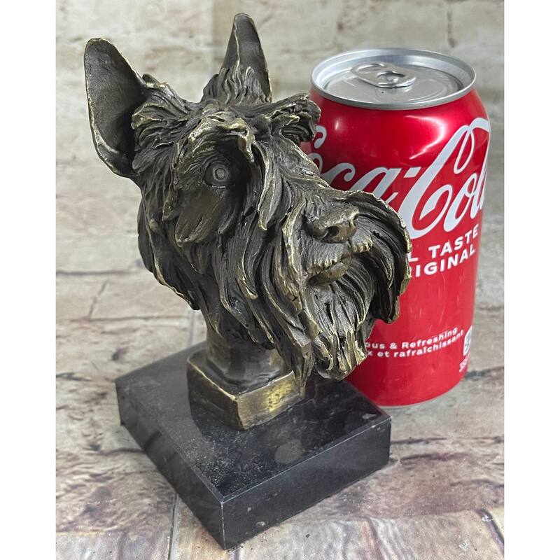 100 Percent Solid Bronze Schnauzer Scottish Terrier Imitative Dog Animal Bookend Sculpture Figurine