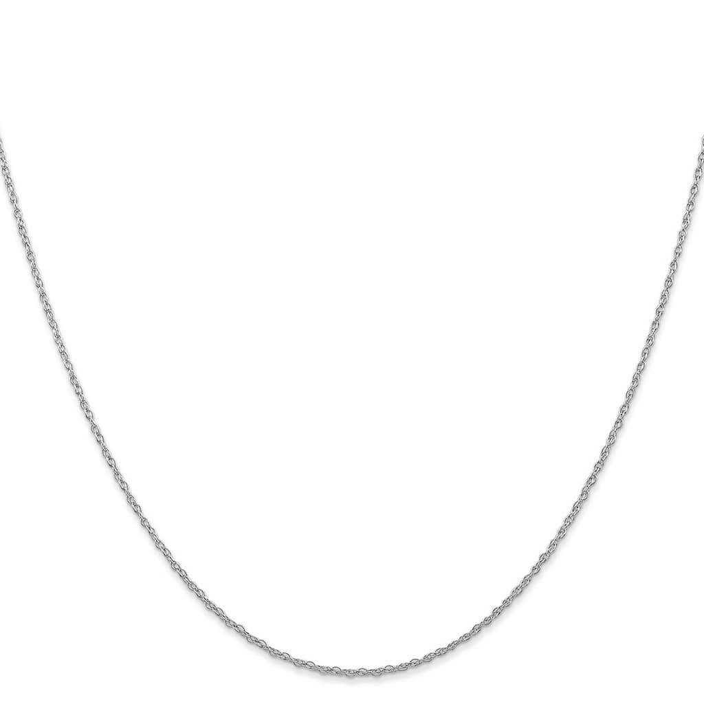 Curata 10k White Gold 0.9mm Carded Cable Rope Chain Necklace (Spring-ring) Options: 16 18 20 24