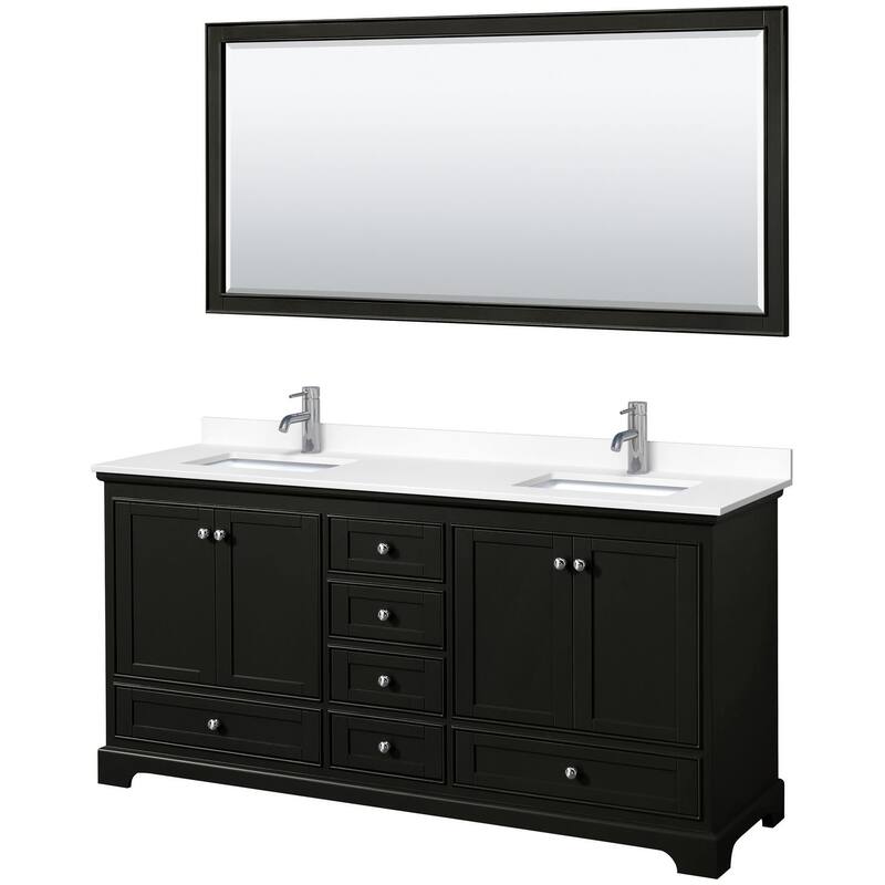 Wyndham Collection Deborah 72" Free Standing Double Basin Vanity Set