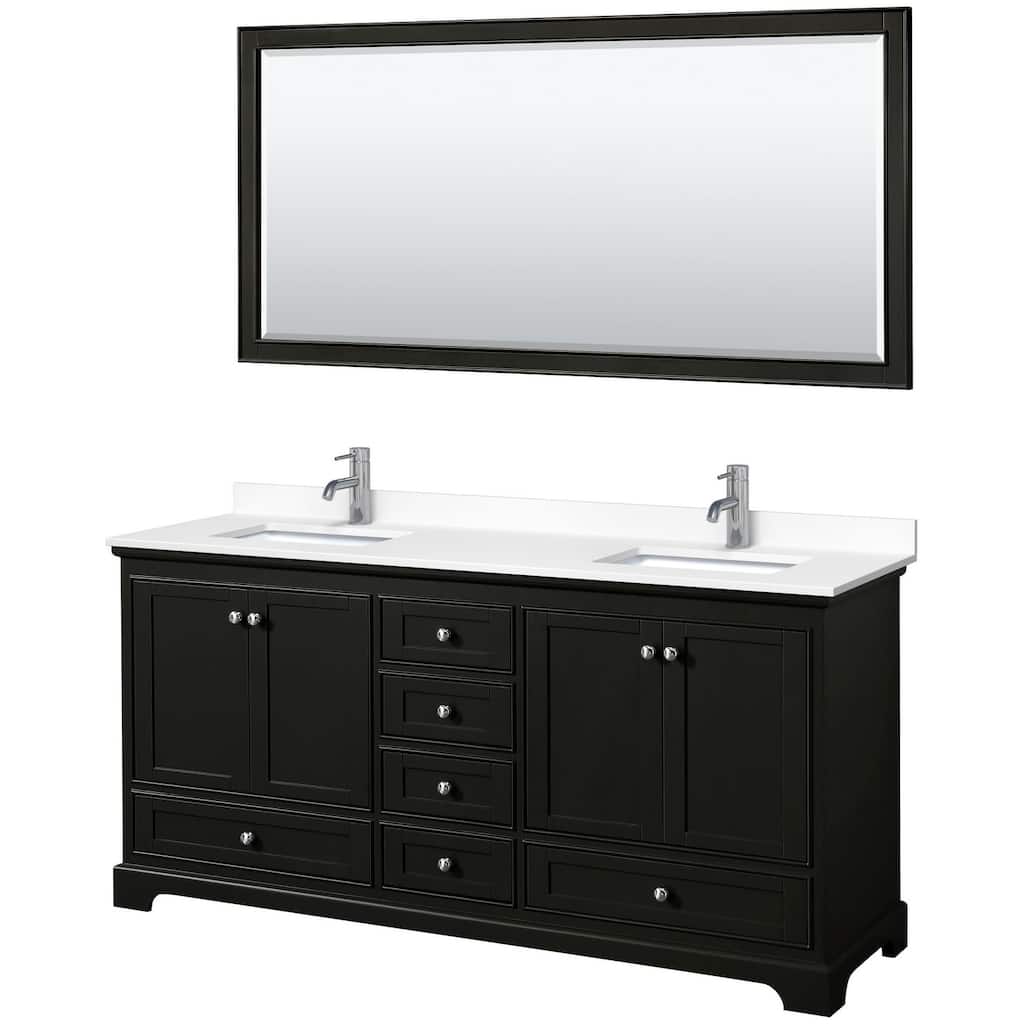 Wyndham Collection Deborah 72" Free Standing Double Basin Vanity Set
