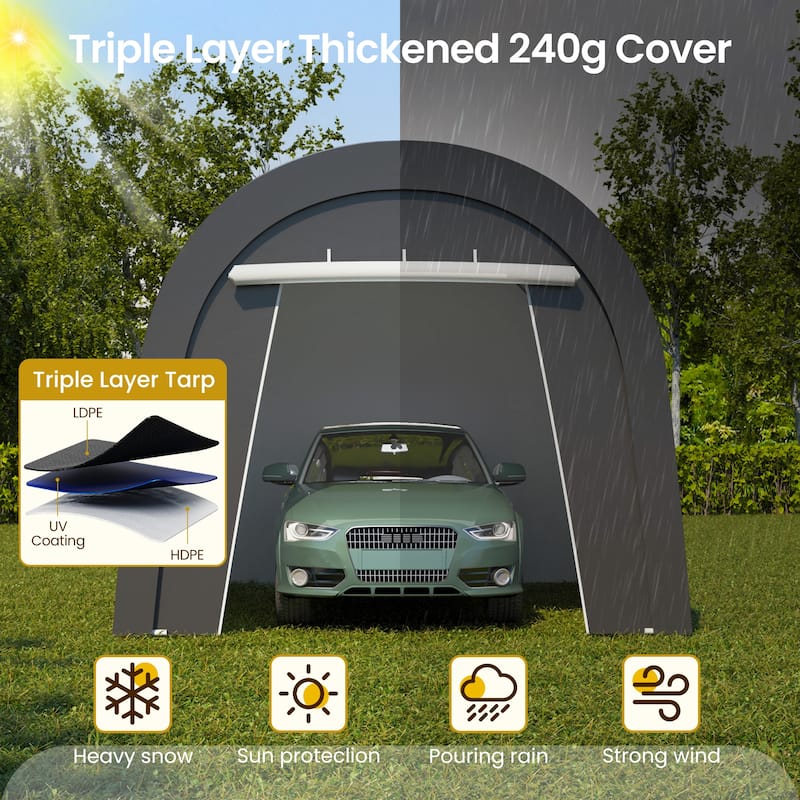 Domed Carport with 4 Cloth Bags
