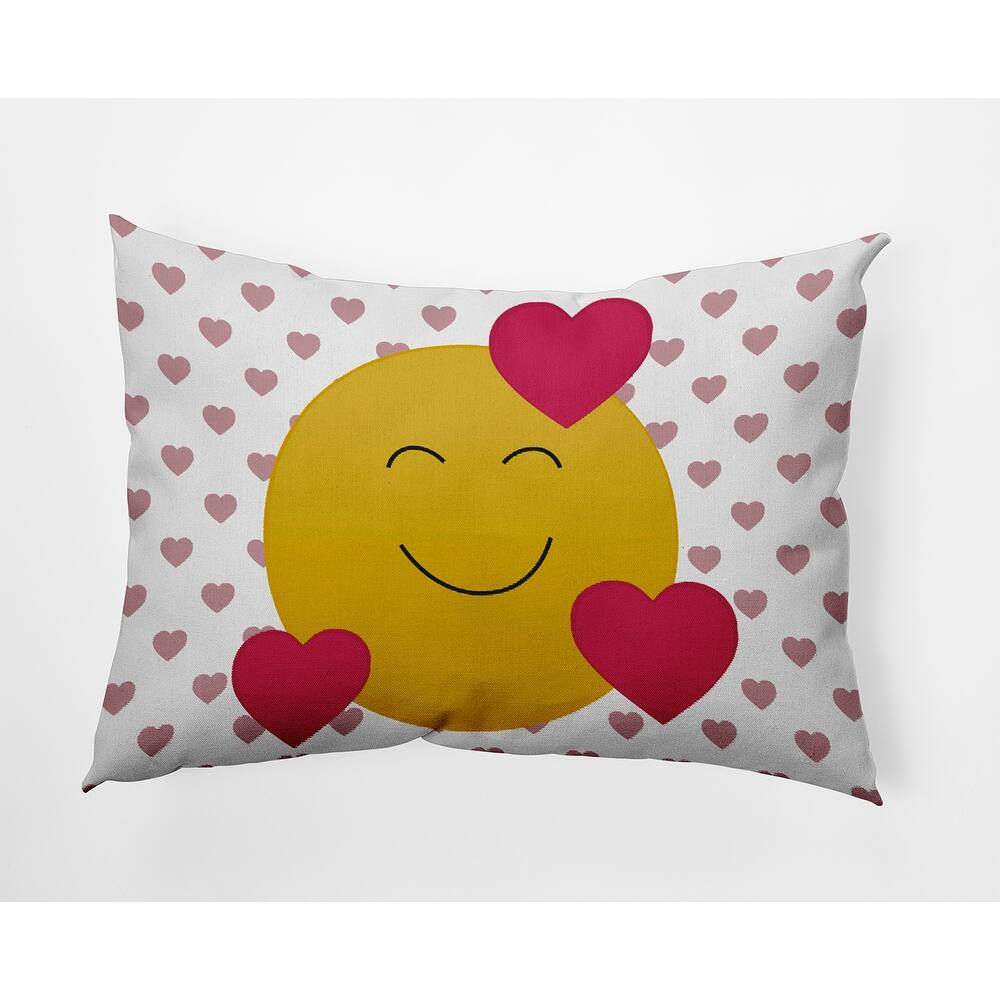 Love Emoji Valentines Day Accent Pillow