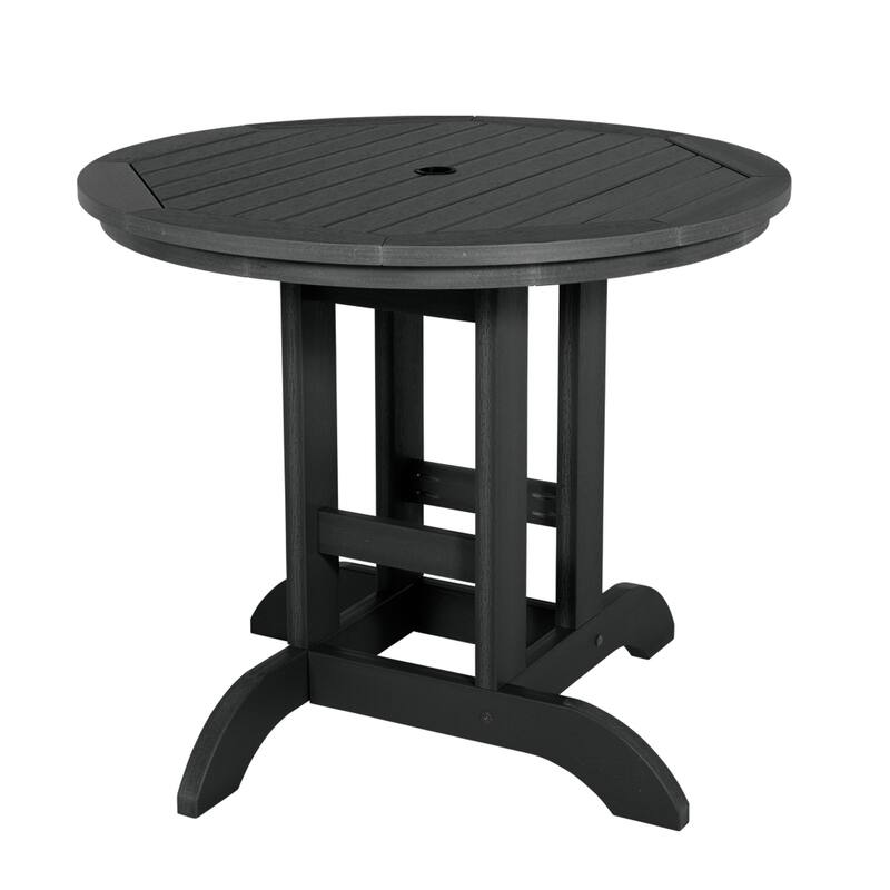 HIGHWOOD 36" Round Dining Height Outdoor Table - Black