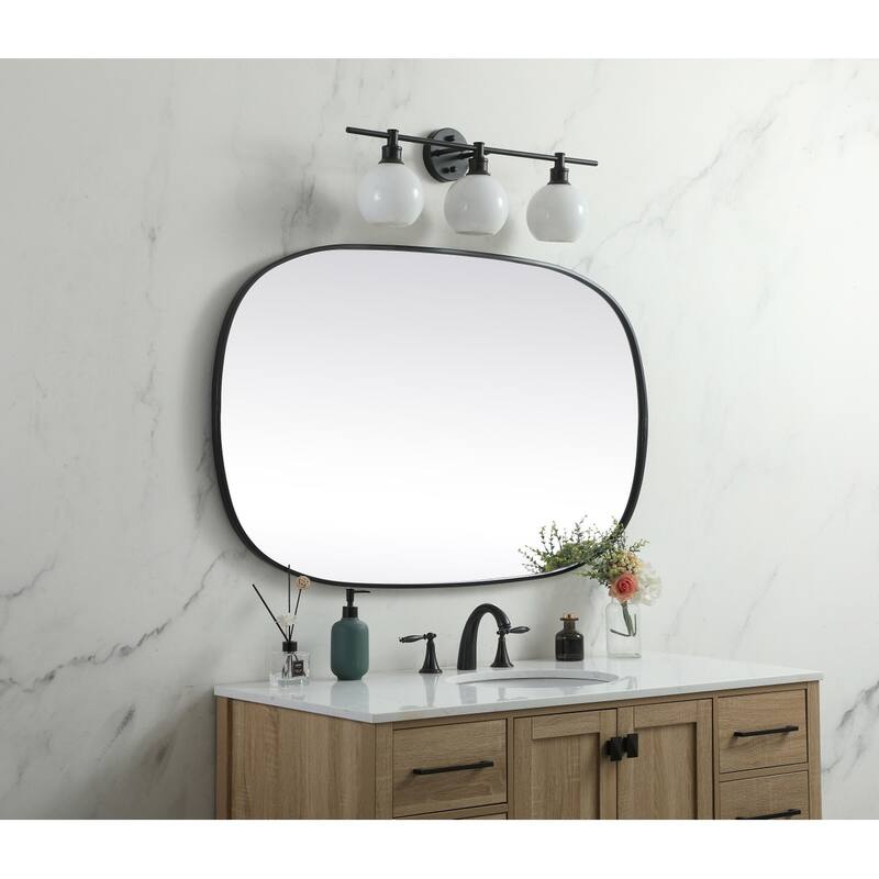 Indigo Home Metal Frame Oval Mirror 30x48 Inch
