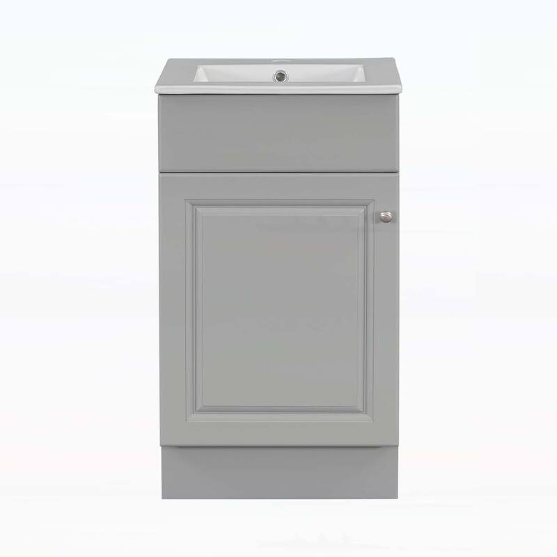 Freestanding Vanity Set with Door Shelf and Adjustable Shelf