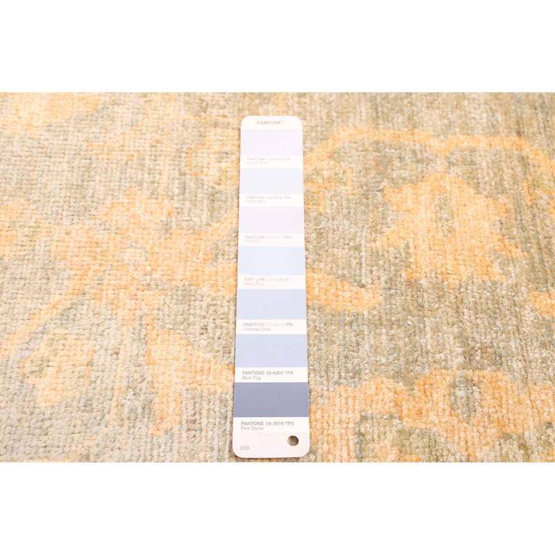 ECARPETGALLERY Hand-knotted Peshawar Oushak Sage Wool Rug - 9'6 x 13'7