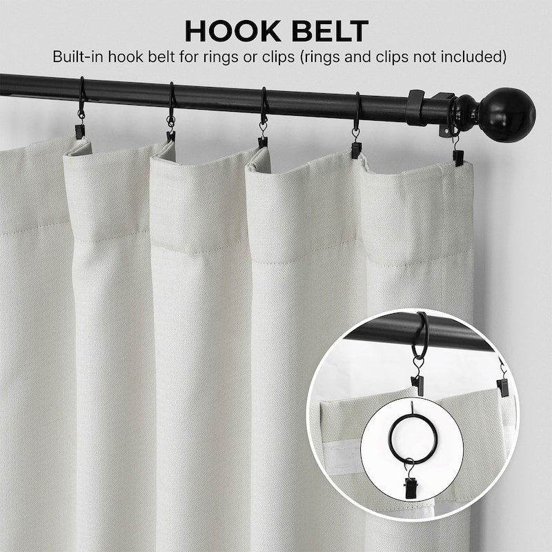 Exclusive Fabrics Textured Faux Linen Room Darkening Curtains for Bedroom & Living Room Curtains (1 Panel)