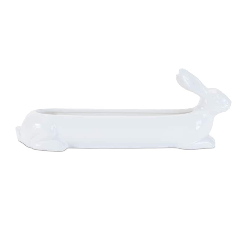 Ceramic Rabbit Garden Planters - 15.25" - White - Set of 4