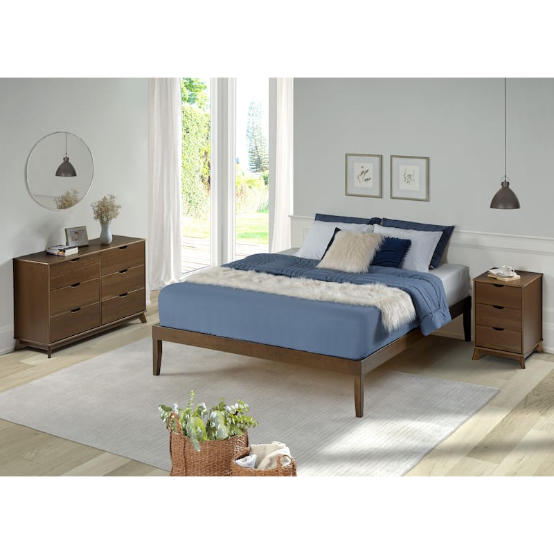 Purcell Solid Wood Platform Bed Frame - Walnut - King