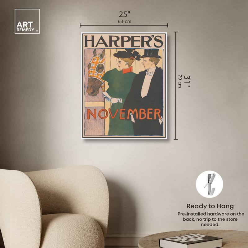 Harpers November 1895 Canvas by Art Remedy