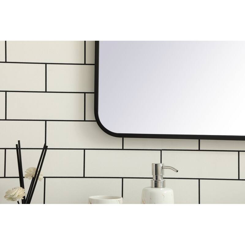 Ezra Soft Corner Metal Rectangular Mirror