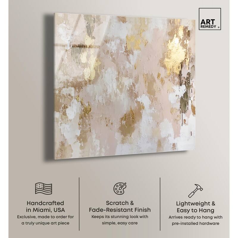 Golden Glimmer Gesture I Acrylic by Art Remedy, Ready to Hang