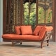 preview thumbnail 45 of 48, Cambridge Casual West Lake Convertible Wood Outdoor Sofa Daybed Natural Brown/Brick Cushion
