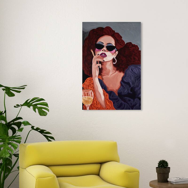 Wynwood Studio Fashion and Glam Her Favorite Shade Orange and Dark Orange Modern & Contemporary Wall Art Canvas Print - 30 x 20