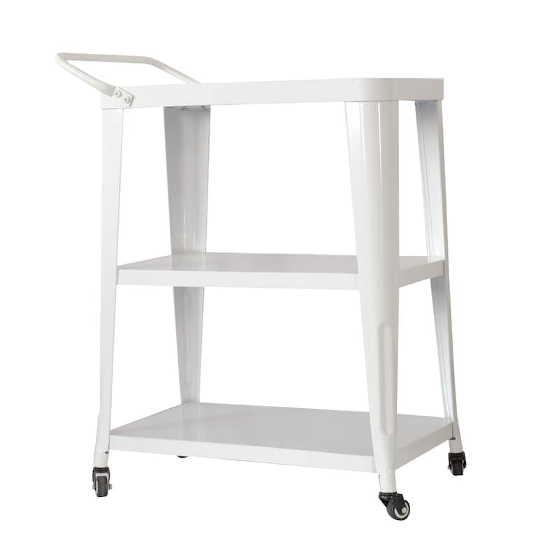 Harold 3-Tiered Industial Mobile Metal Bar/ Dining Cart