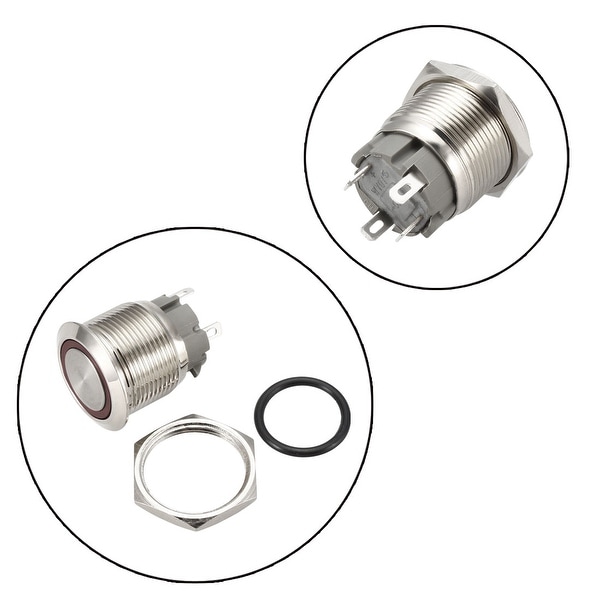 Details about   Red LED 19mm 12V Metal Momentary illuminated Push Button Switch 1NO1NC Screw 