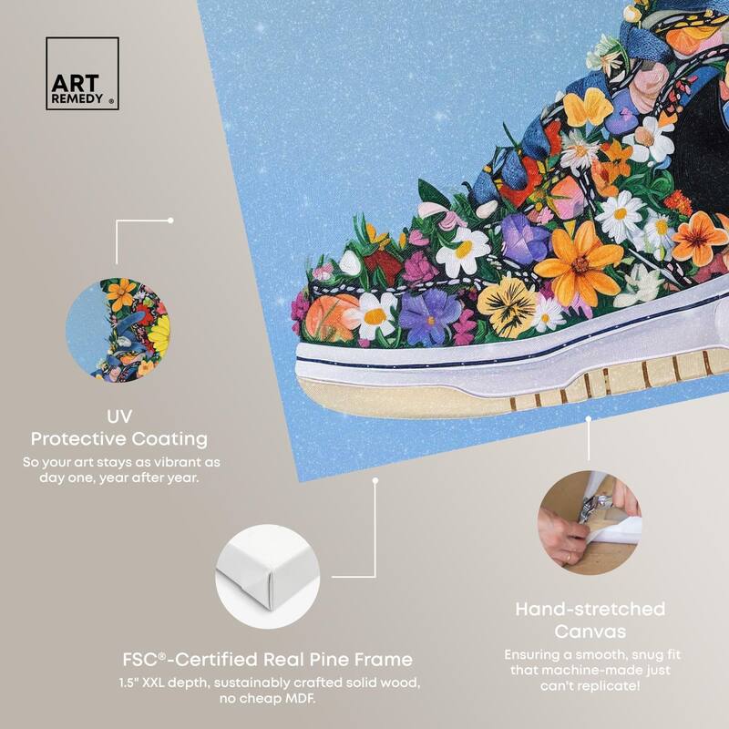 Blooming Floral Sneaker Canvas by Art Remedy, Gallery Wrapped