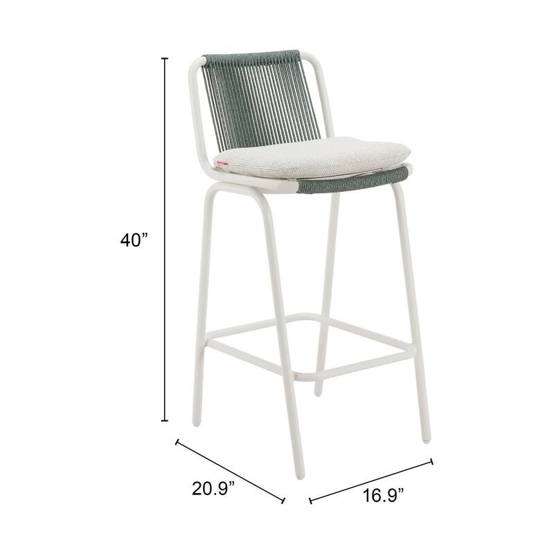 Luft Barstool White & Green - White/Green
