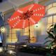 Ainfox 10ft Patio Umbrella with Lights Outdoor Solar Umbrella - Orange
