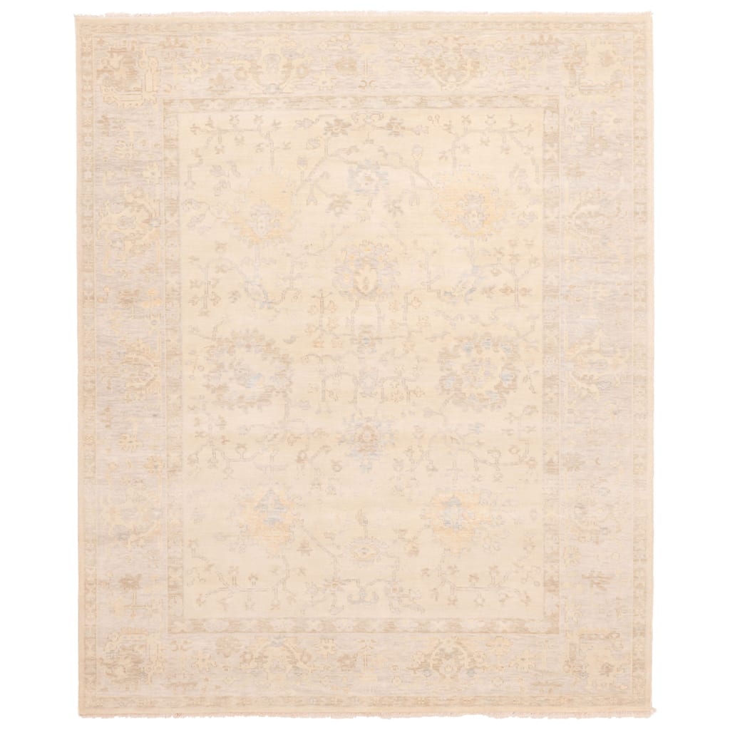 ECARPETGALLERY Hand-knotted Modern Oushak Light Khaki Wool Rug - 8'2 x 10'0