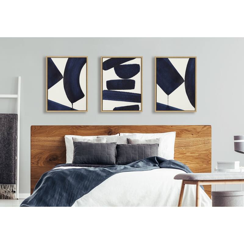 Kate and Laurel Sylvie Japandi Framed Canvas Set by Rocket Jack
