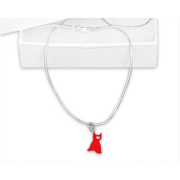 Red Dress Go Red Awareness Necklace for Heart Disease