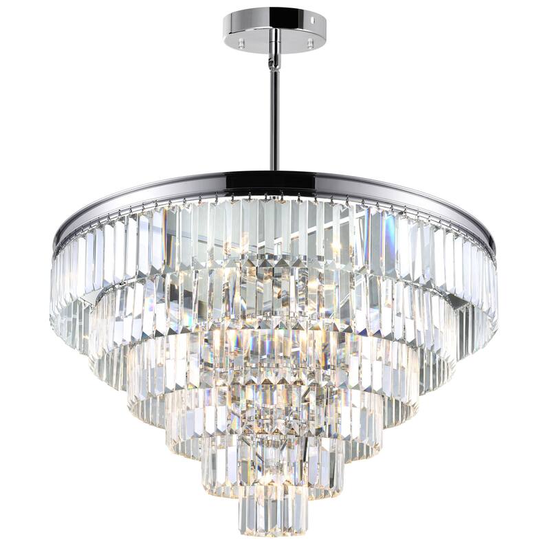 Weiss 15 Light Down Chandelier With Chrome Finish - Chrome