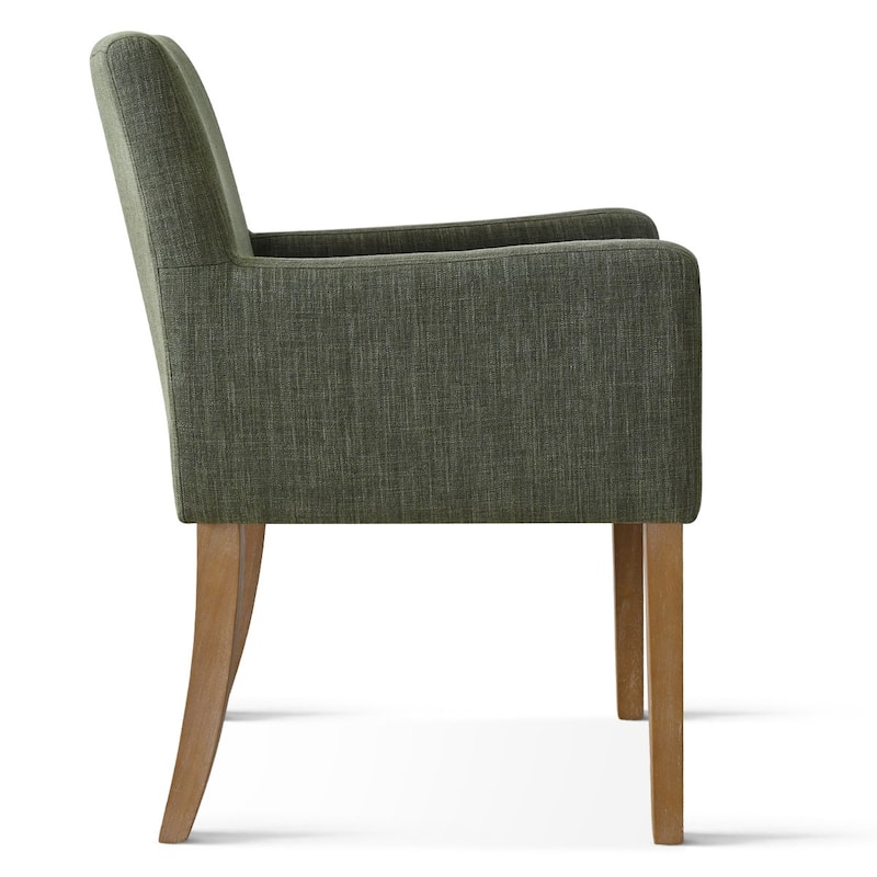 Linen Upholstered Armchair with Solid Wood Legs(Set of 4)