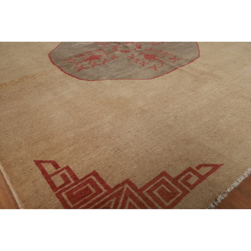 Medallion Gabbeh Oriental Rug Handmade Wool Carpet - 5'7"x 6'6"