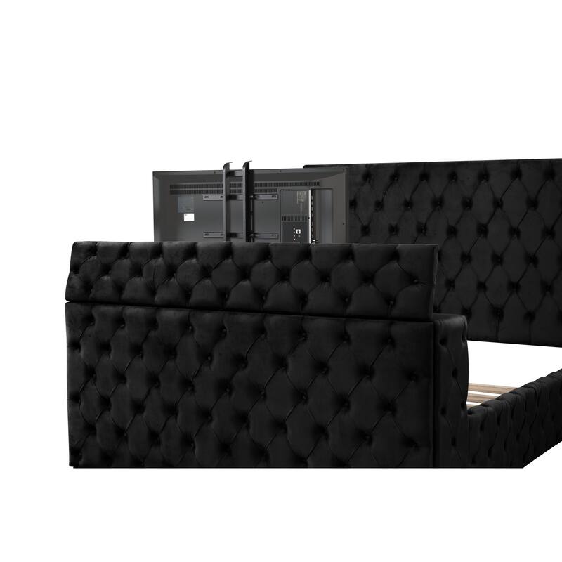 Encore King / Queen 4PC / 5PCS Bedroom Set in Beige / Black / Gray