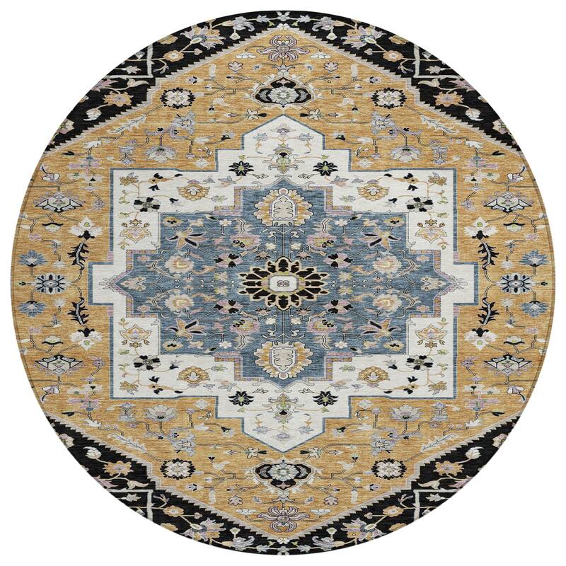 Machine Washable Indoor/ Outdoor Traditional Kolkata Chantille Rug