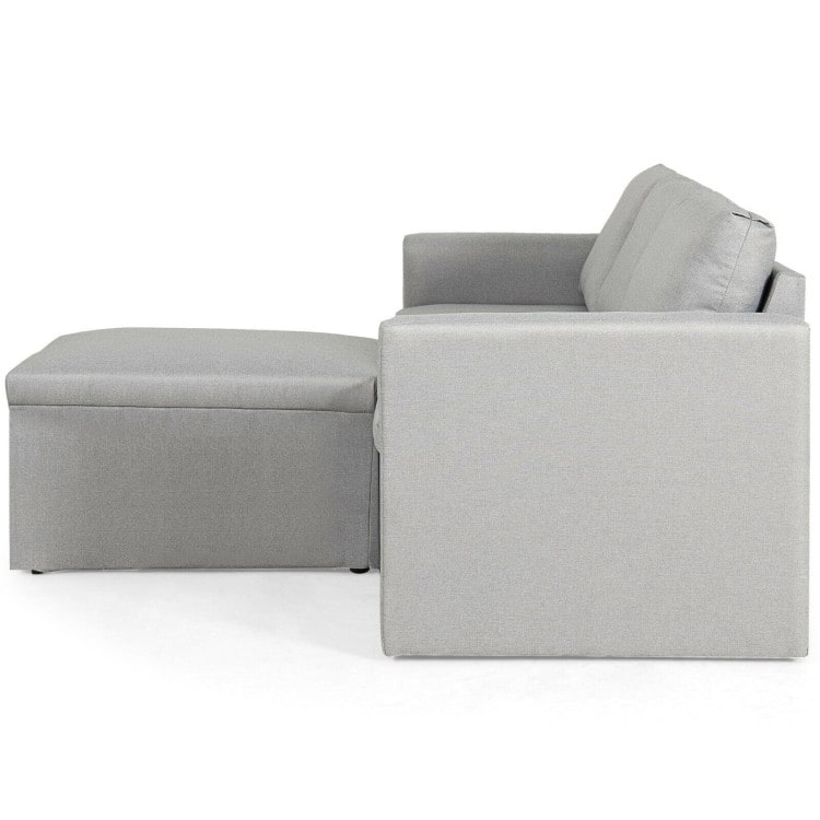 Convertible L-Shaped Sectional Sofa Couch with Reversible Chaise - 75.5" x 58.5" x 31.5" (W x D x H)