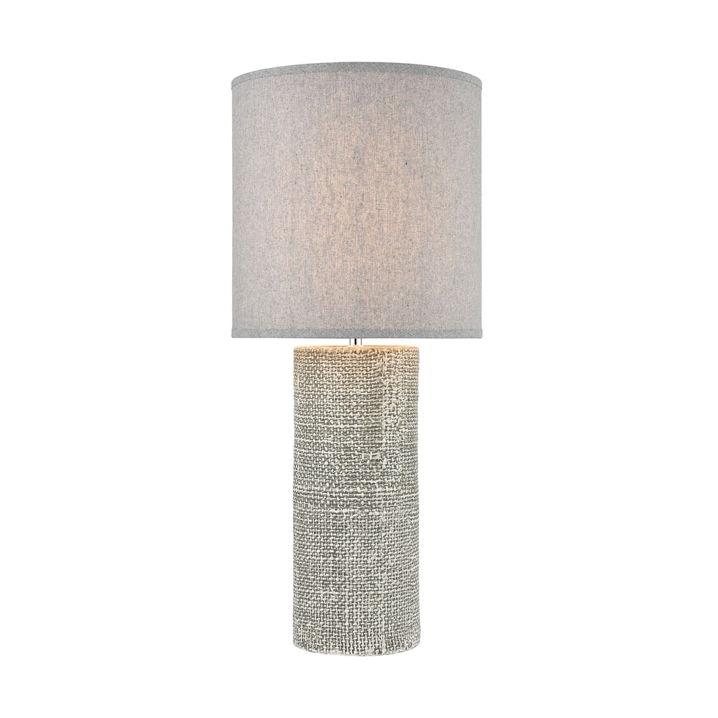 Elk Home Burra Light Gray With Gray Linen Shade 1 Light Table Lamp