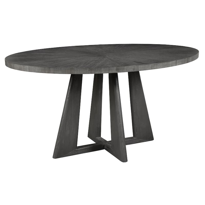 Acacia Round Dining Table - 60" - Walnut and Gray