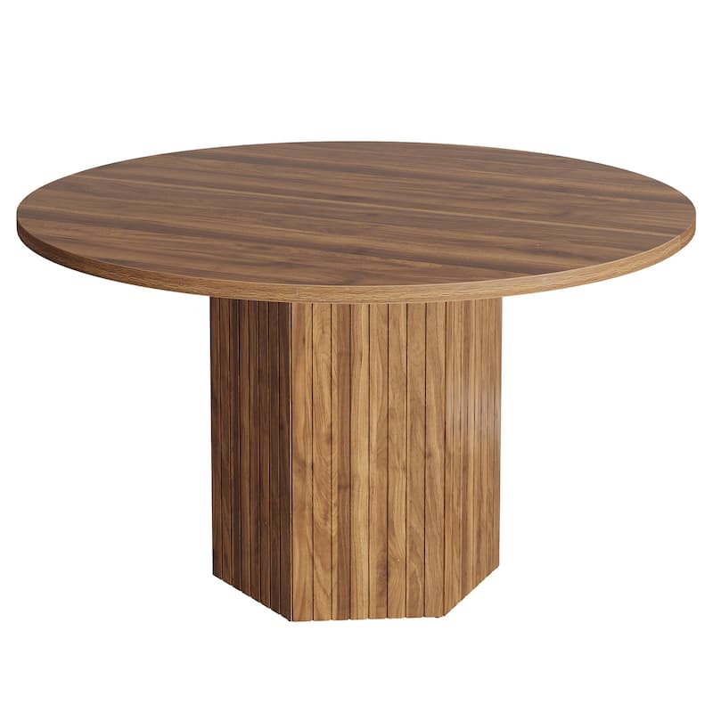 Oak Wood Round Dining Table, Kitchen Living Room Bistro Accent Table