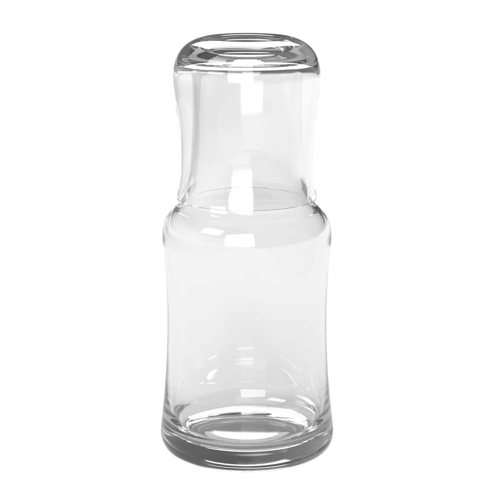 Glass 2 Piece Water Set -Bedside Night Carafe -W/ Tumbler-20Oz - 20 Oz.