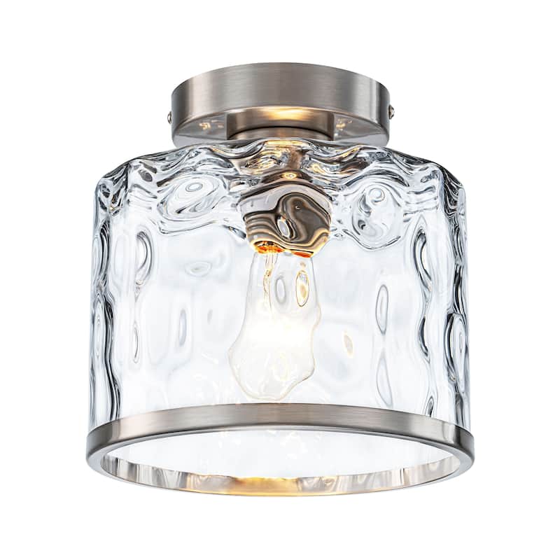 Starsky Modern Round Clear Glass Semi-Flush Mount