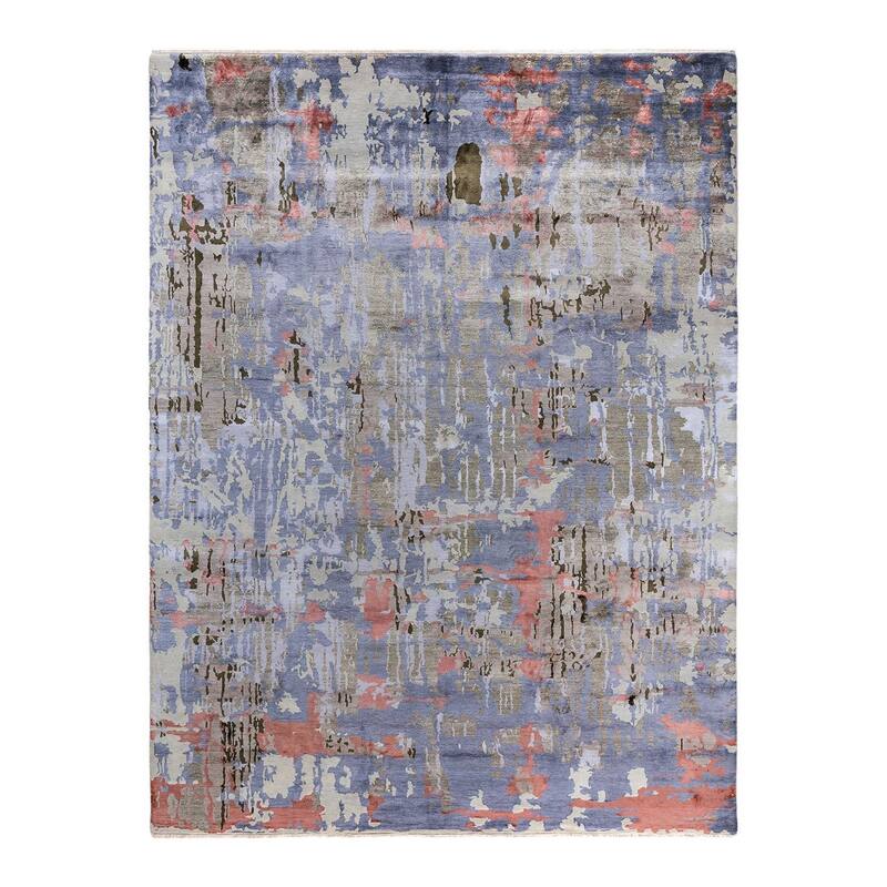 Ikat One-of-a-Kind Hand-Knotted Area Rug, Purple - 9' 2" x 12' 3"