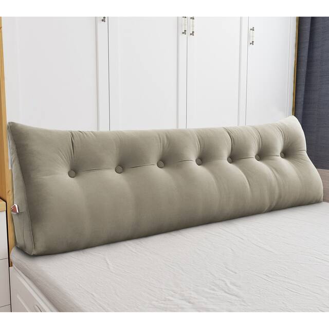 WOWMAX Bed Rest Wedge Reading Pillow Bolster Back Support Headboard - Taupe