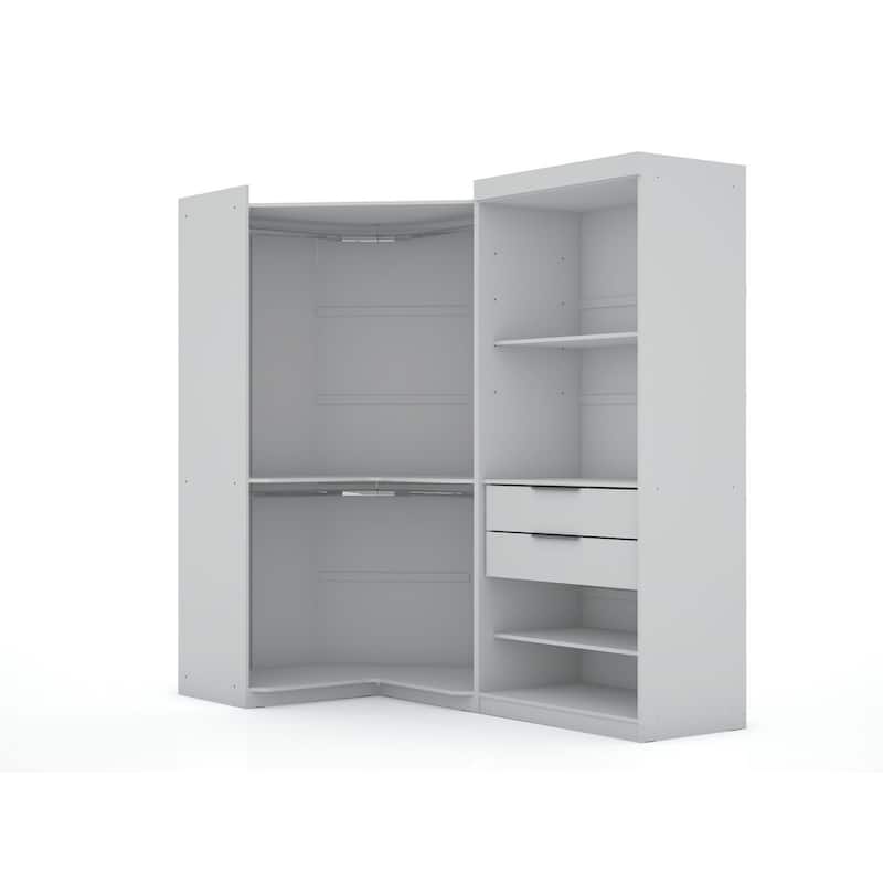 Manhattan Comfort Mulberry 2-Piece Open Wardrobe