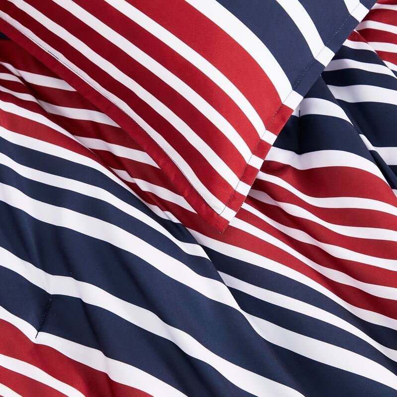 Tommy Hilfiger Favorite Stripe Reversible Red Comforter Set