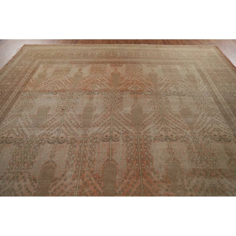 Pre-1900 Antique Tabriz Haj Jalili Persian Rug Handmade Wool Carpet - 10'11"x 14'8"